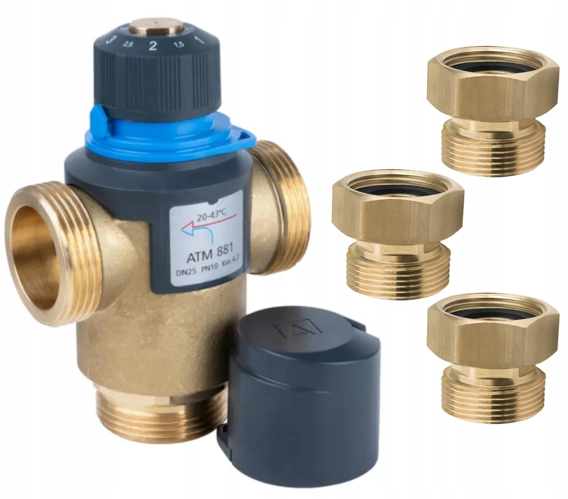 Termostatický Zmiešavací Ventil 5/4" Afriso Atm 881 20-43°C Skrutky