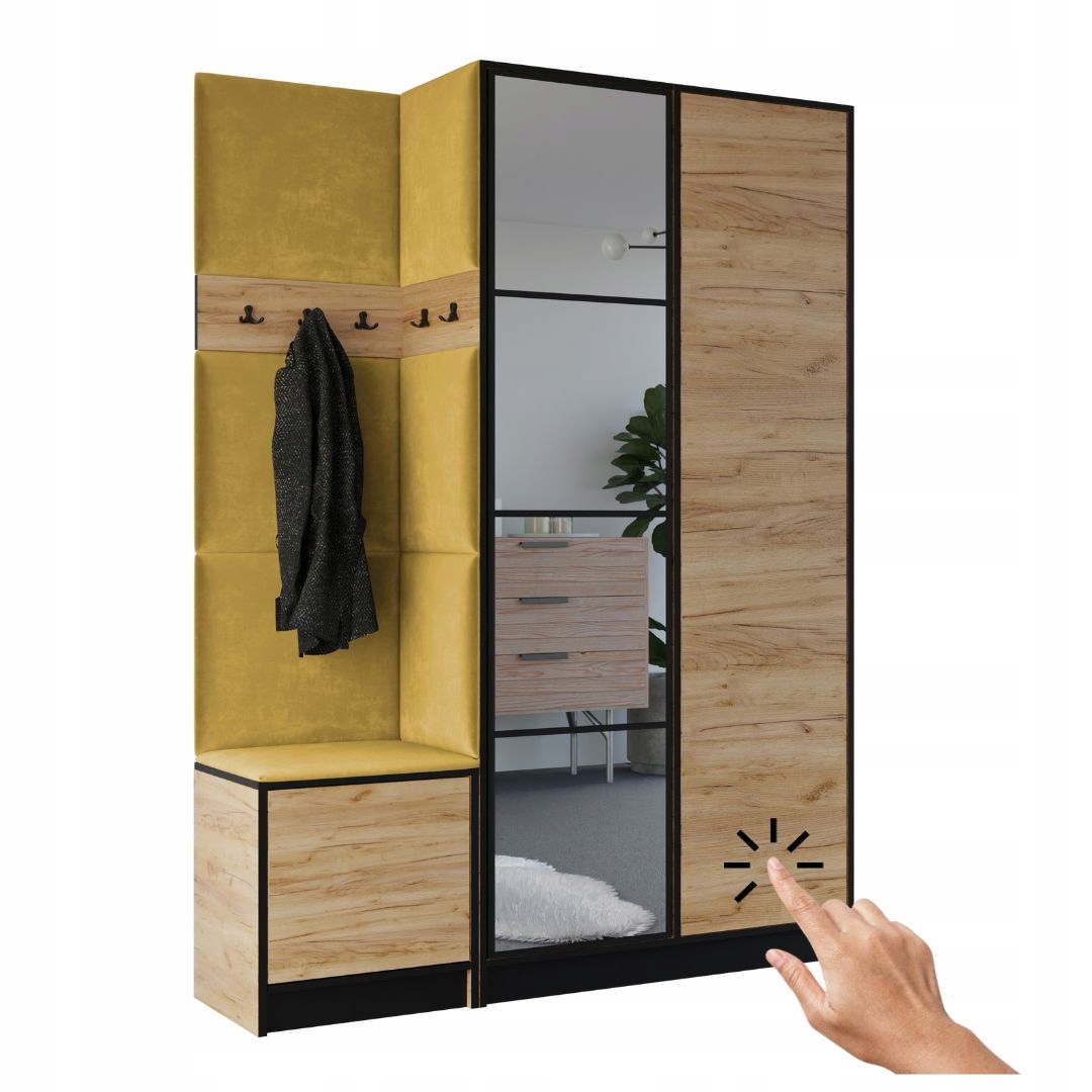 Šatní skříň Costa 13 dub craft zlatý žlutá tkanina Vzor 1