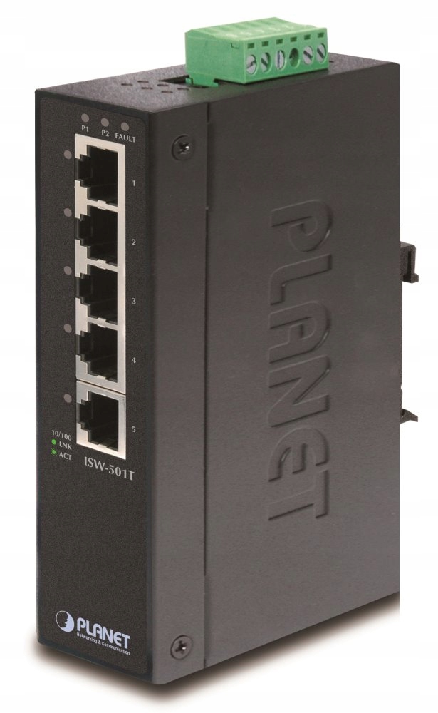 Planet ISW-501T Priemyselný Switch 5x 10 100M, -40 75 ° C, Tb napájan