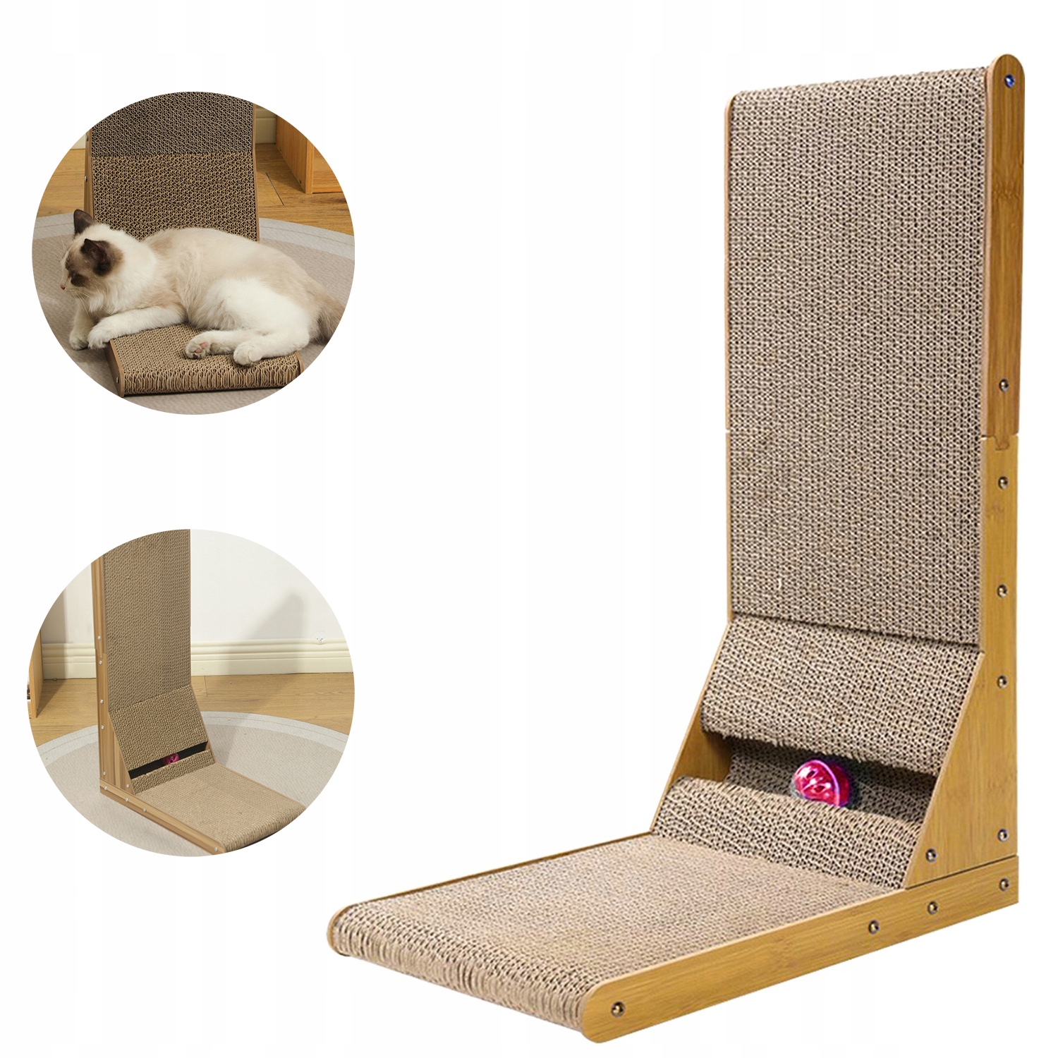 Levně Škrabadlo Pro Kočky Kartonové Pelíšek Z Kartonového Kartonu S Koťátkem Míč