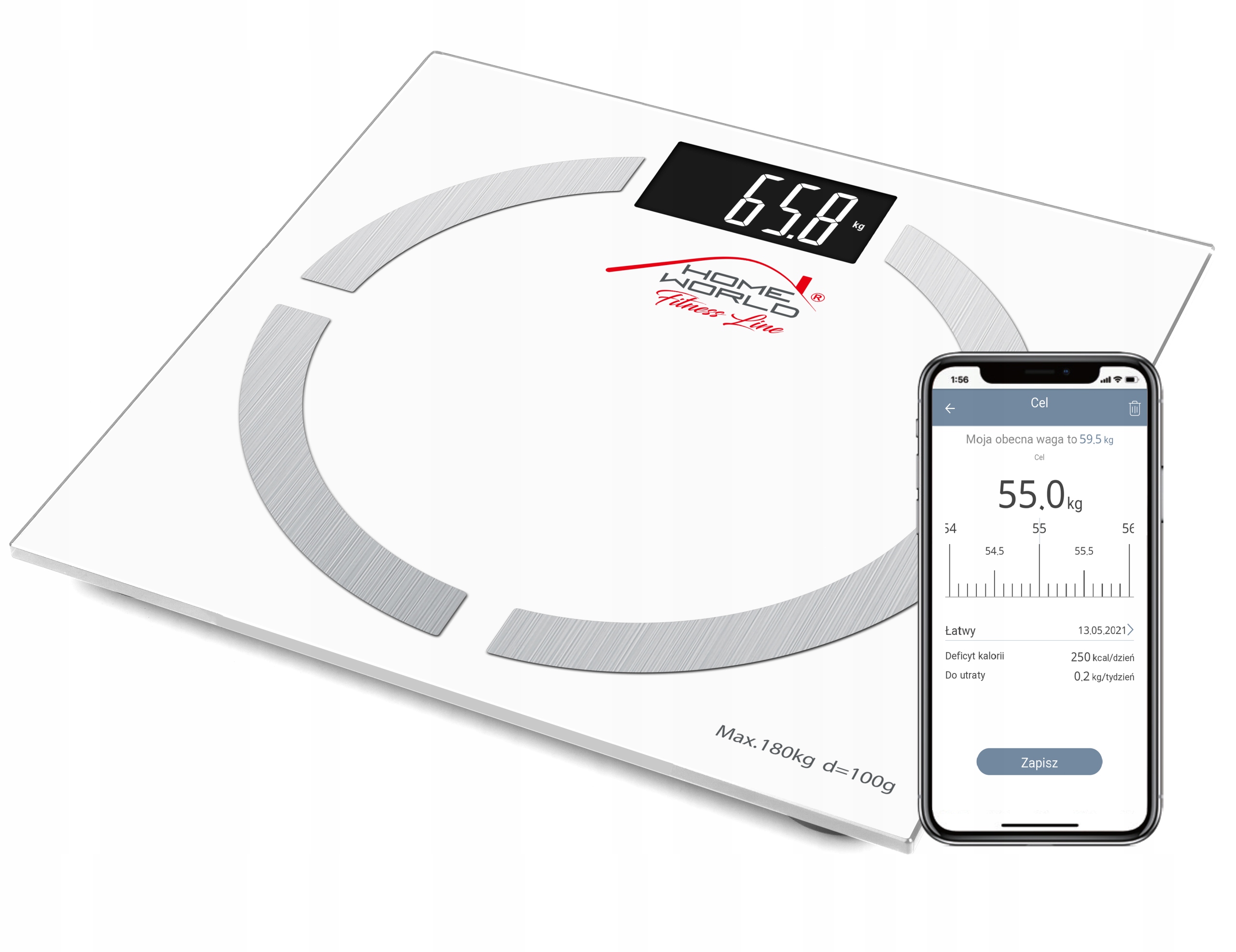 

Waga Analityczna Łazienkowa FIT002 Bluetooth 12w1