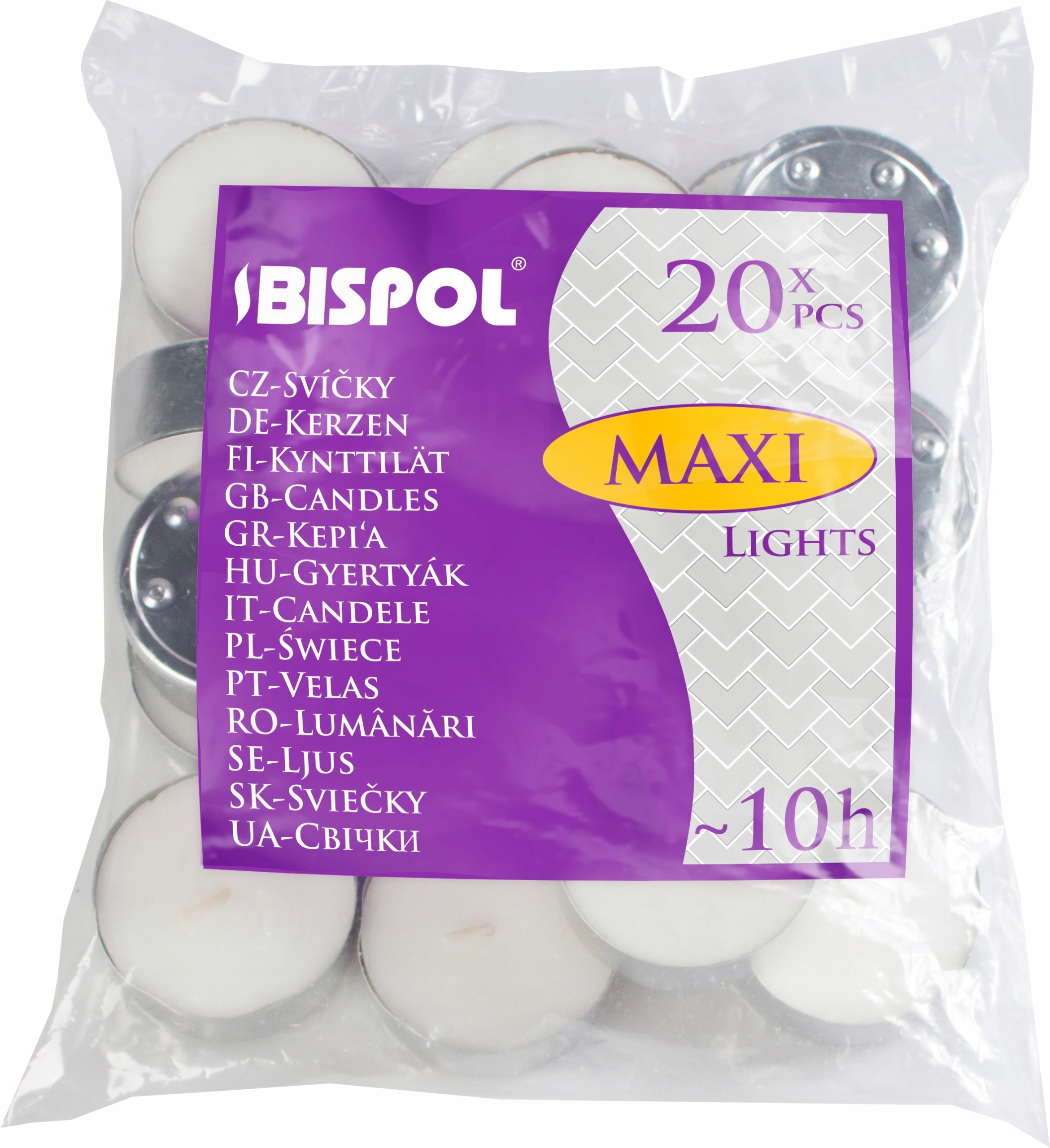 

Świeczki Podgrzewacze Bispol 10h Tealight 20 sztuk