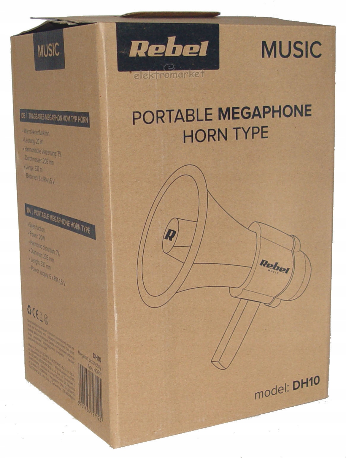 MEGAFON PRZENOŚNY 20W TUBA SZCZEKACZKA DH-10 dwa mikrofony Marka Lechpol