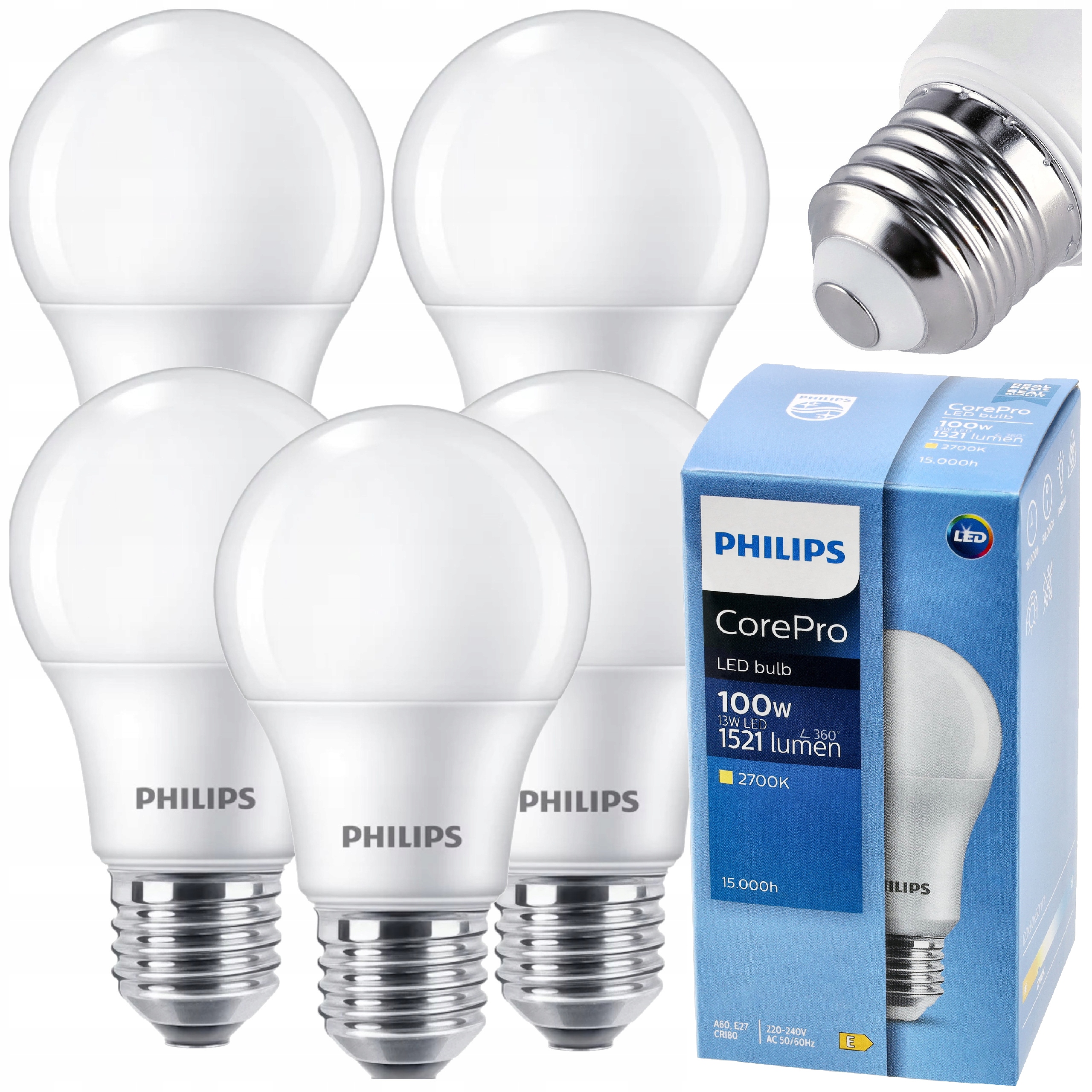 Philips Żarówka LED E27 13W = 100W 1521lm 2700K EyeComfort CorePro 5x