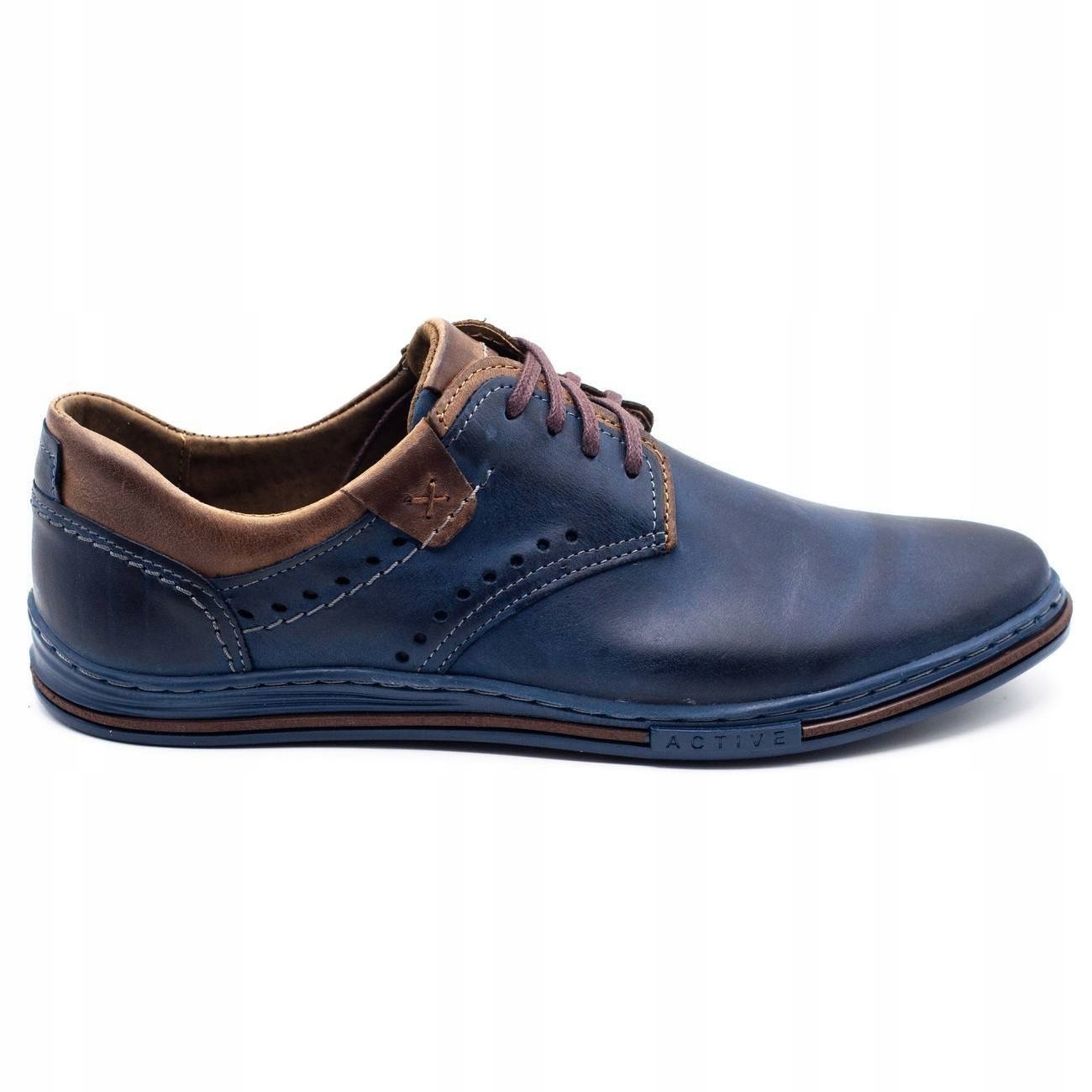Beżowy Brązowe Granatowe Buty Polbut r.38