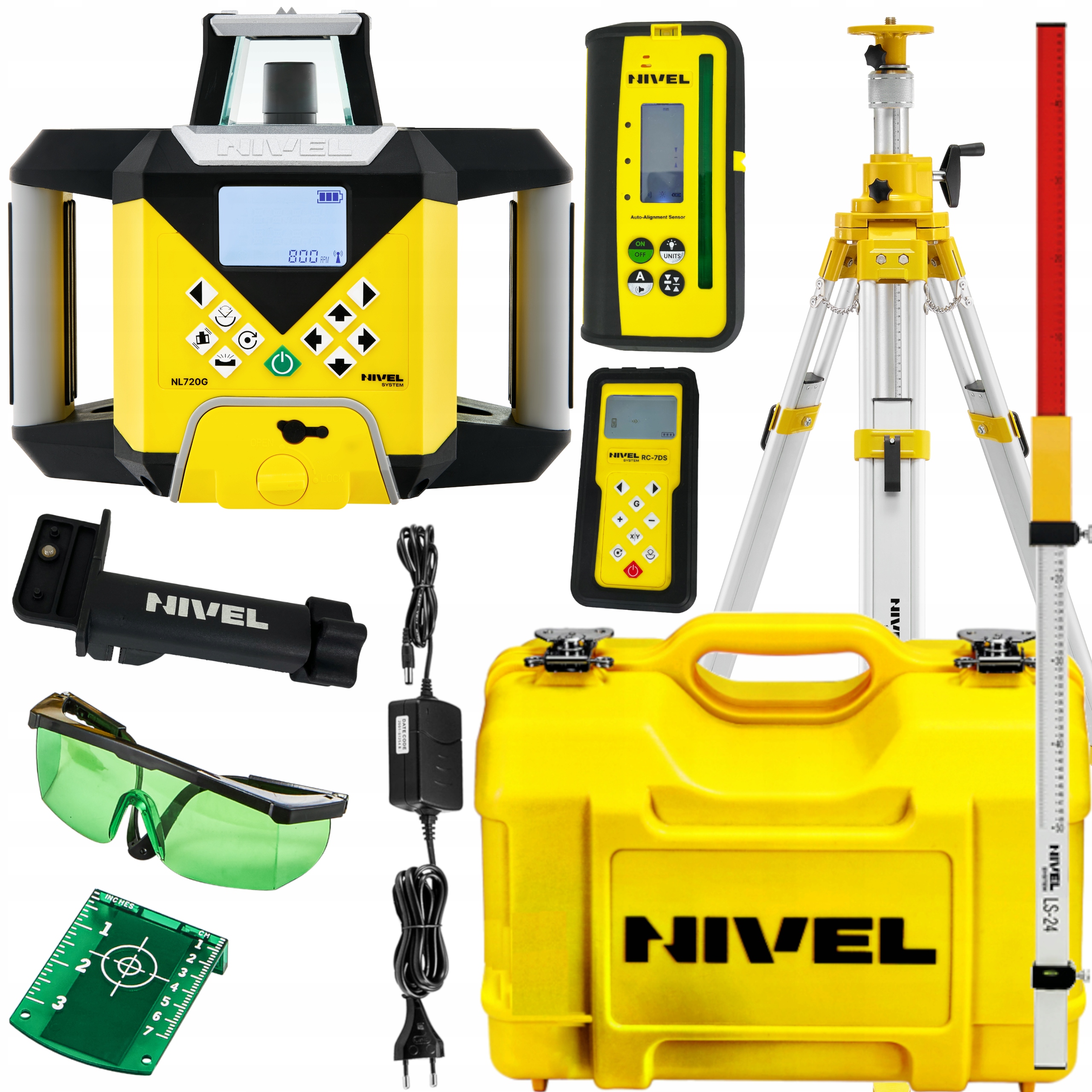 NIWELATOR LASEROWY NIVEL NL720GDIGITAL+ŁATA+STATYW