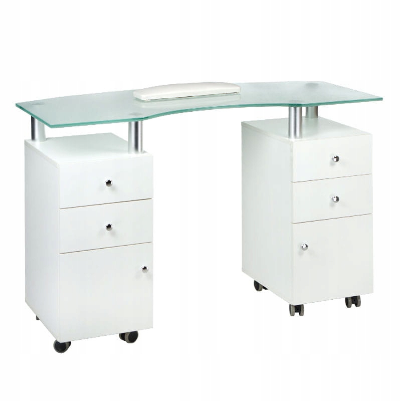 Stolik do manicure szklany blat BD-3453 Biały