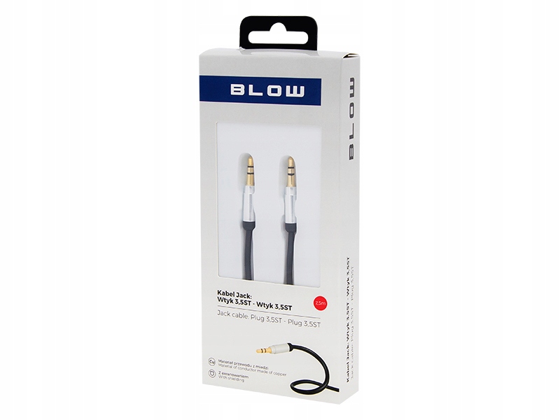 KABEL PRZEWÓD AUDIO MINI JACK 3,5MM AUX DŁUGI MOCNY 2,5m WTYK MINIJACK Stan opakowania oryginalne