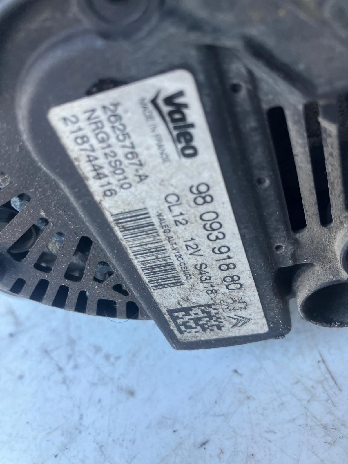 ALTERNATOR CITROEN PEUGEOT 1.2 THP VTI 9809391880