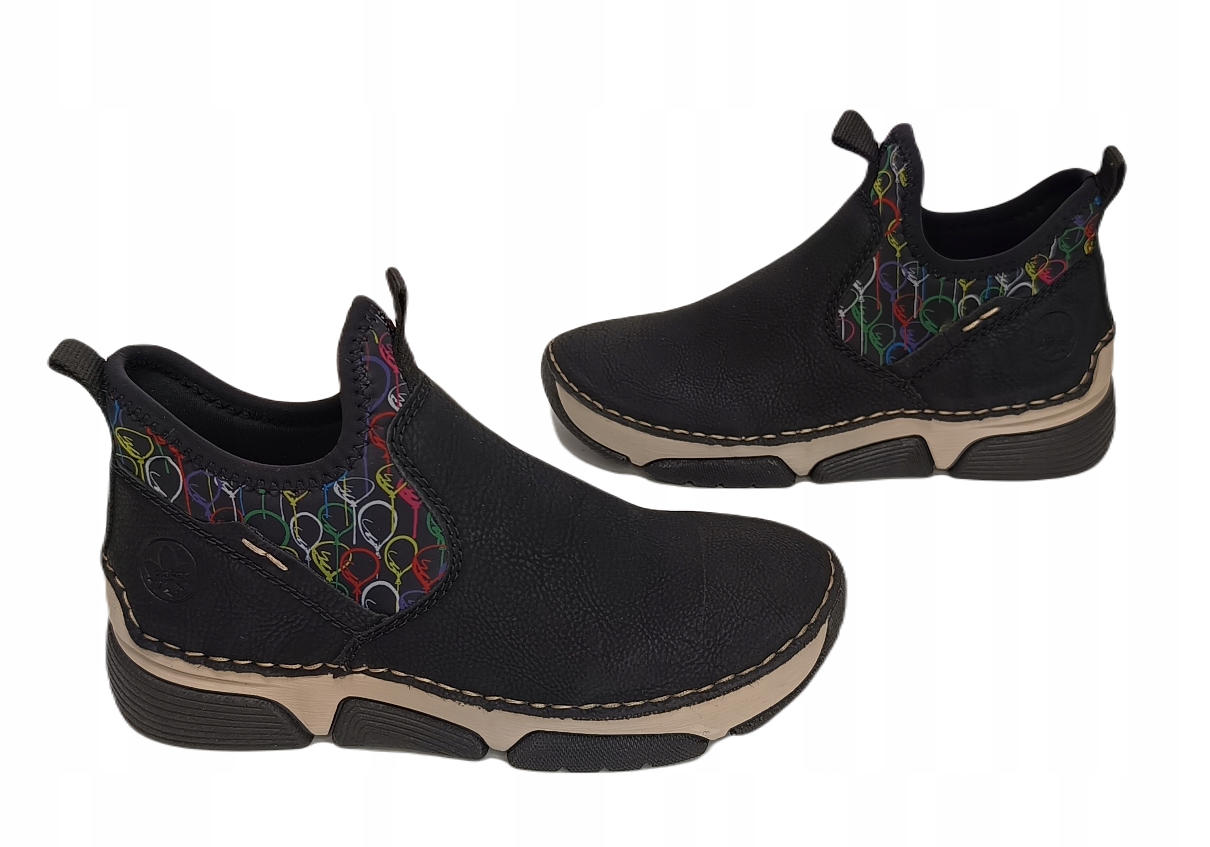 Pohodlné Zasouvací tenisky Rieker 45957-00 černé balónky r37