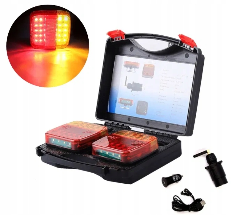 Komplet Led Světel Zadních Světel Magnet Bezdrátové Wifi Přívěs 12/24V