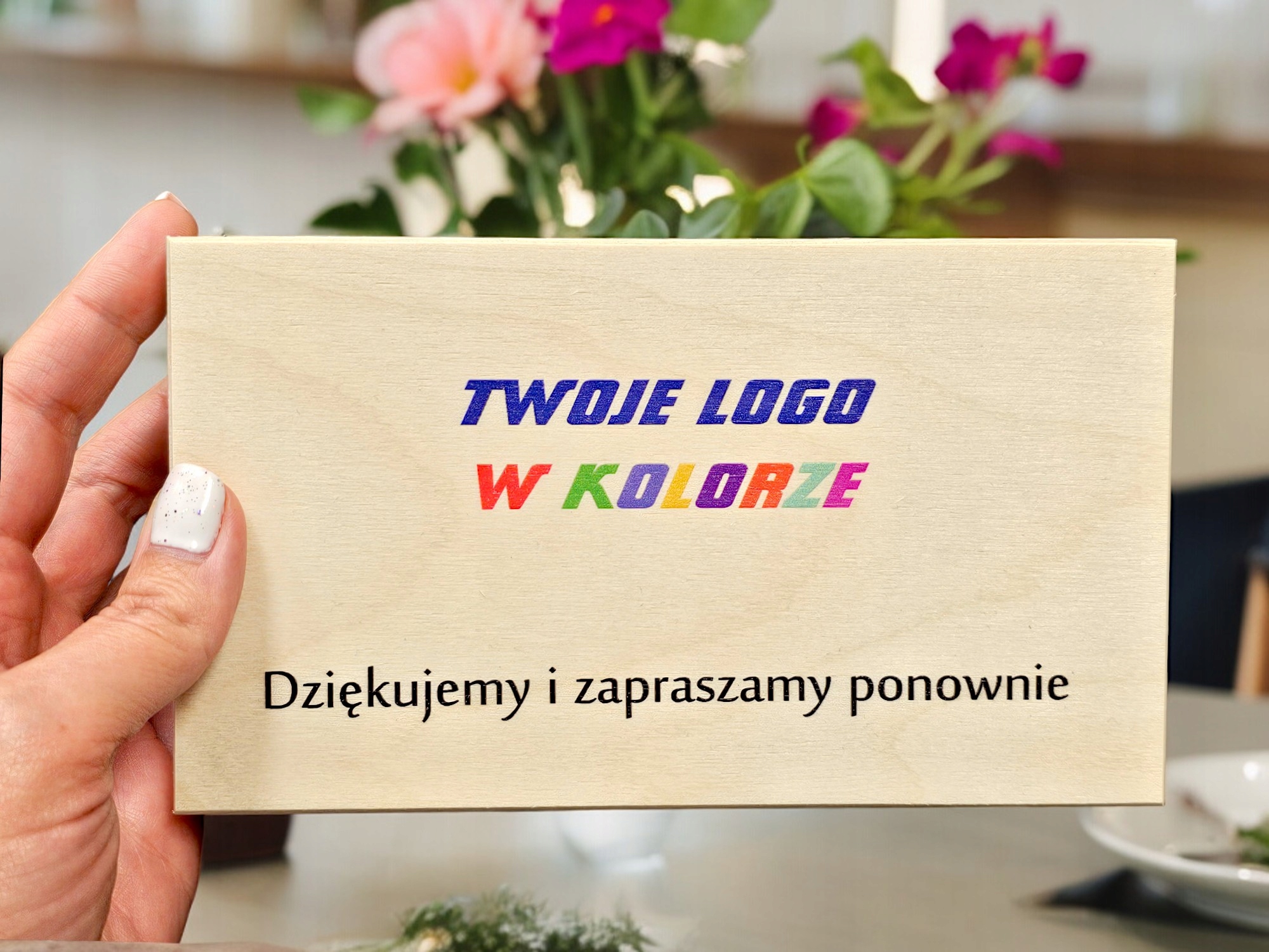 Płatnik pudełko drewniane na rachunek pieniądze z LOGO do restauracji Marka inna