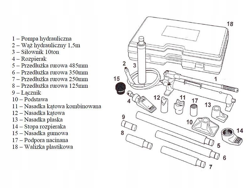 SILOWNIK ROZPIERAK HYDRAULICZNY 10T GRATIS Producent code ae010010