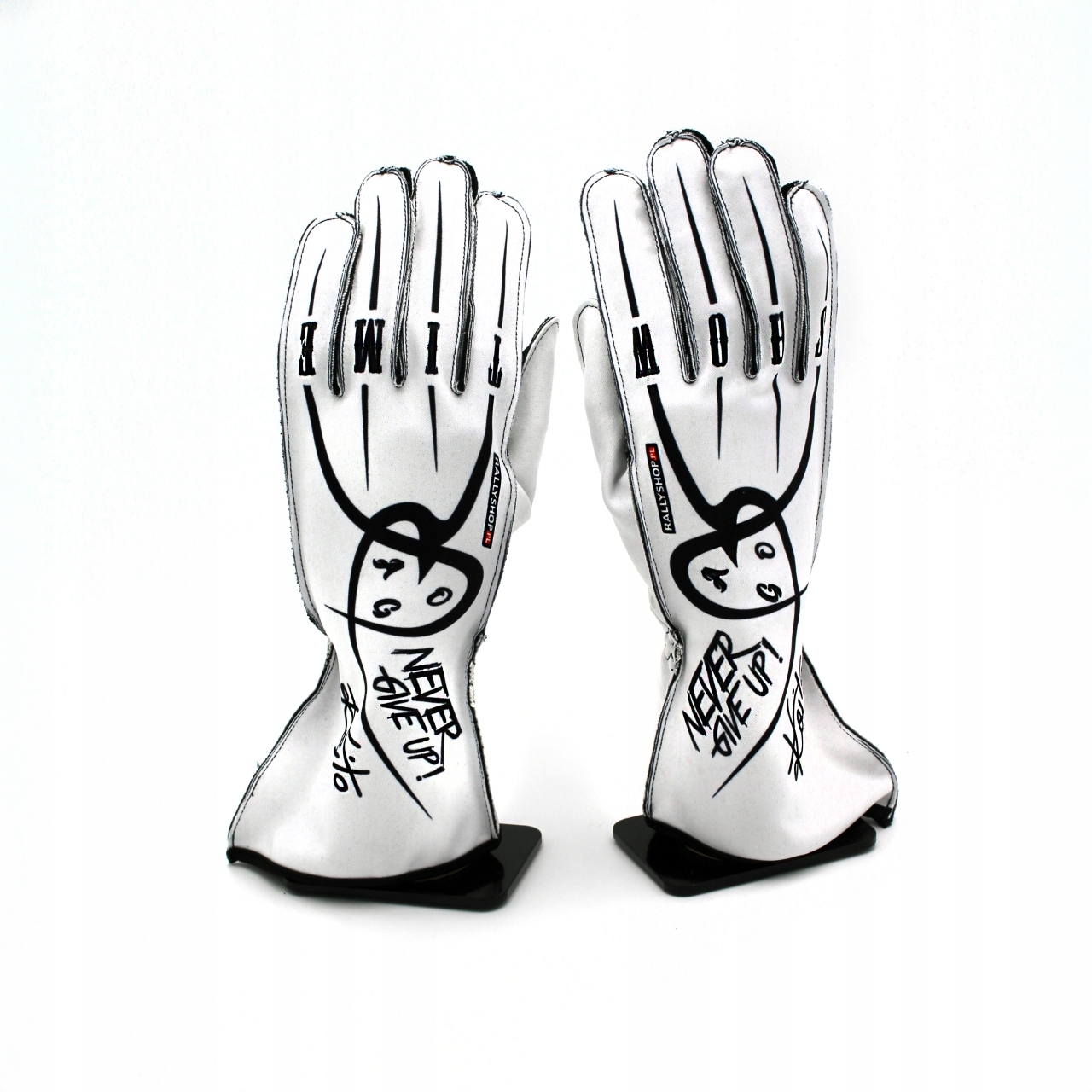 Kartingové rukavice Rallyshop Kajto Limited Edition bílé vel. S