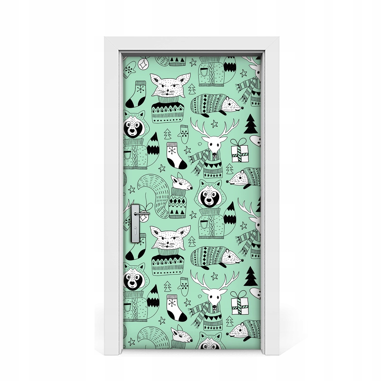 

Naklejka na drzwi okleina Skandynawskie zoo 95x205