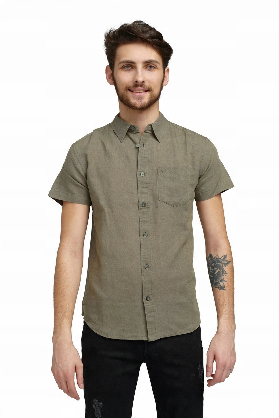 

Wrangler Ss 1 Pkt Shirt Dusty Olive W5J1LOX45 L