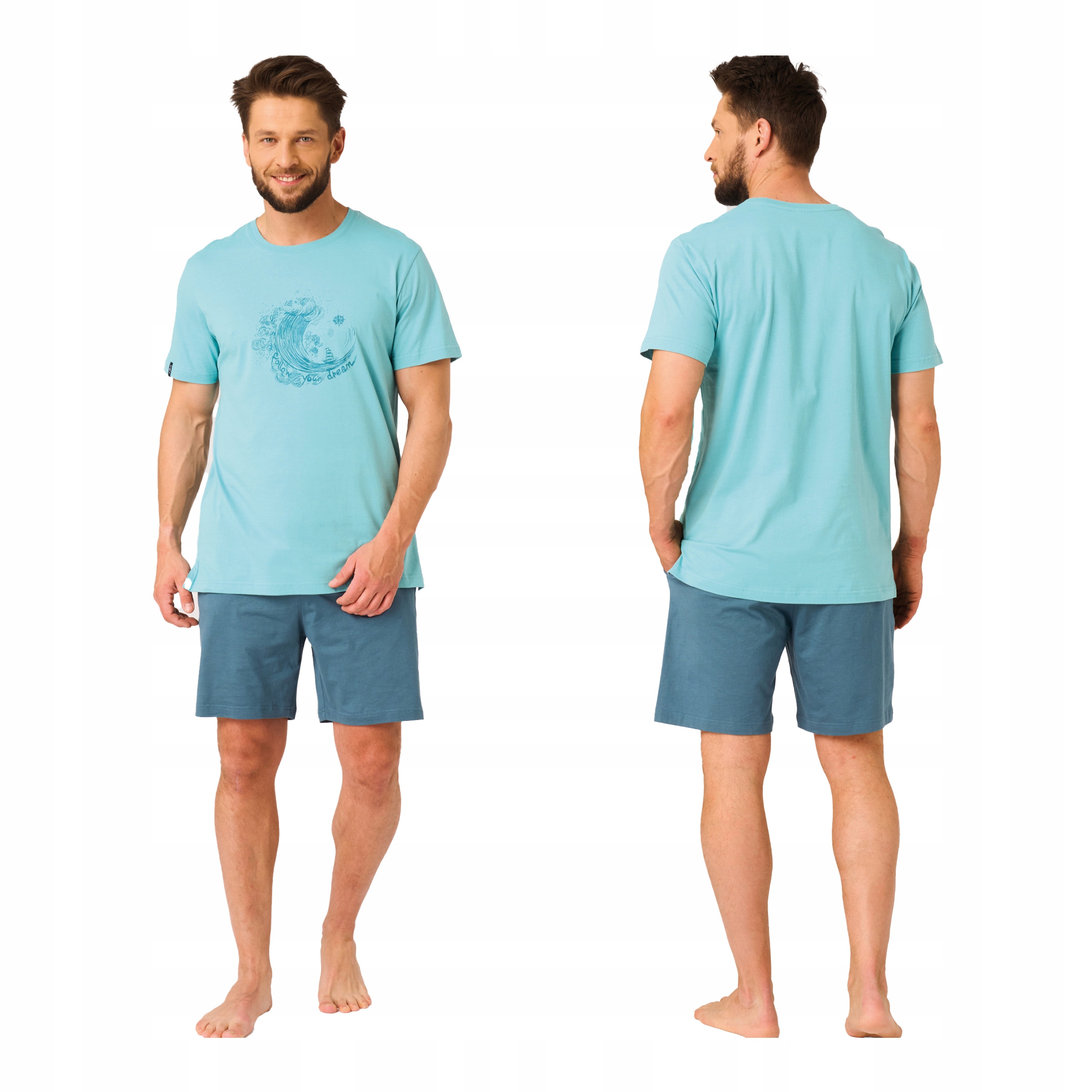 Pánské bavlněné pyžamo M, krátké kraťasy, krátký rukáv, Mns 738 Key