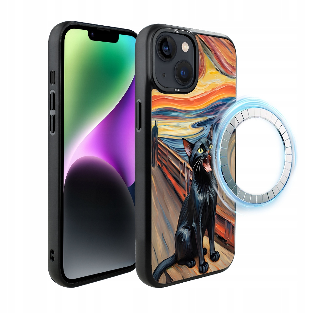Matný Pouzdro Ibizu DropGuard s MagSafe pro iPhone 14 Plus, kočičí křik