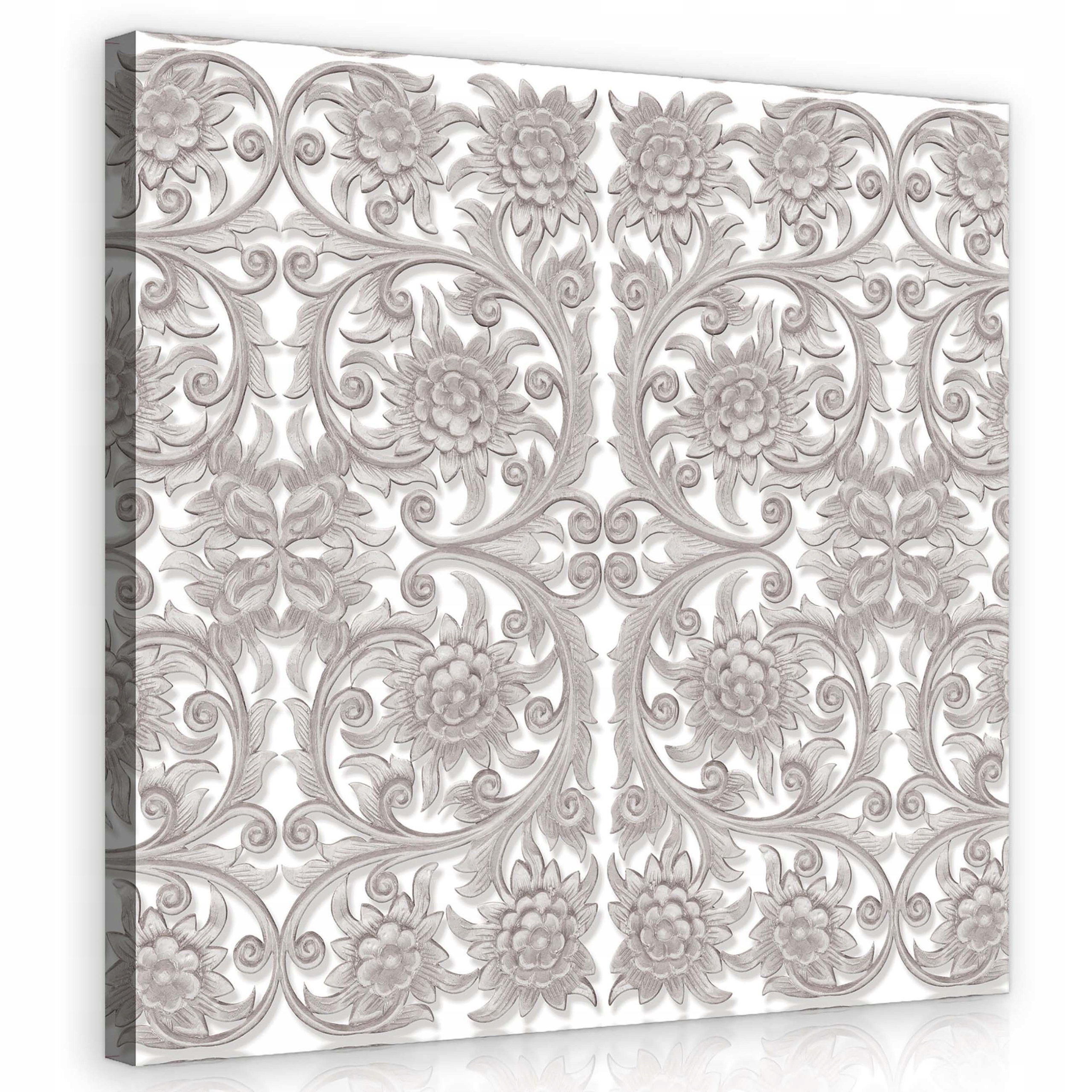Obraz 80x80 Květinový ornament – jemná elegance do obývacího pokoje nebo ložnice