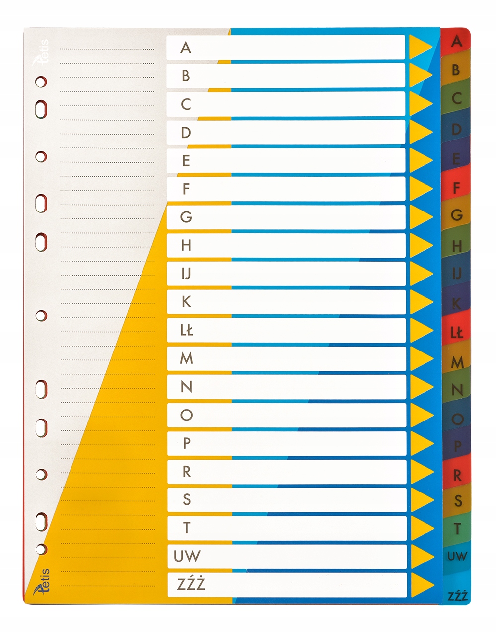 

Przekładki alfabetyczne Tetis A-z