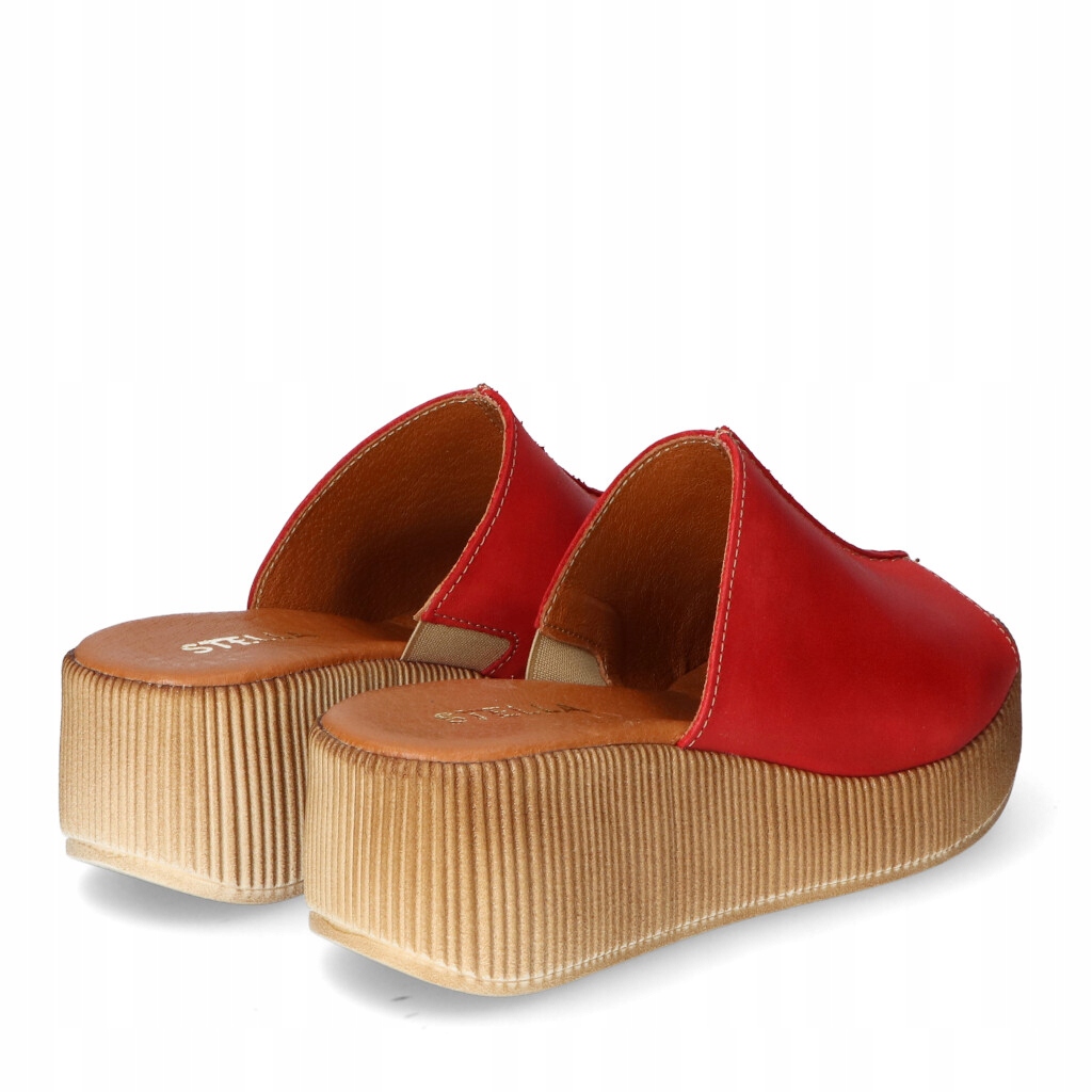 Klapki Stella na koturnie Czerwone 39 Płeć kobieta