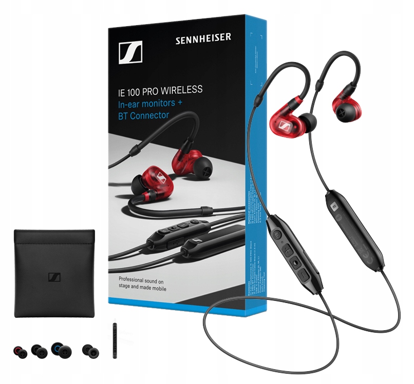 Sluchátka Sennheiser Ie 100 Pro Wireless Red 115dB 20-18000Hz Usb C Pouzdro