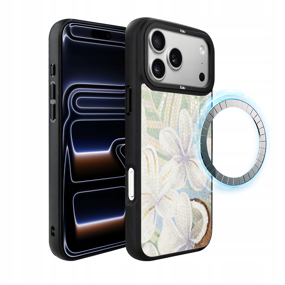 Etui do iPhone 17 Pro Max Ibizu DropGuard Matt z MagSafe, Biała lilia