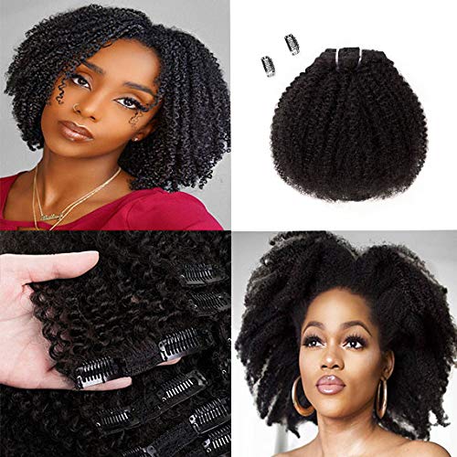 Saga Queen Clip In Afro Kinky Brazilské lidské vlasy 8 kusů 10 CM