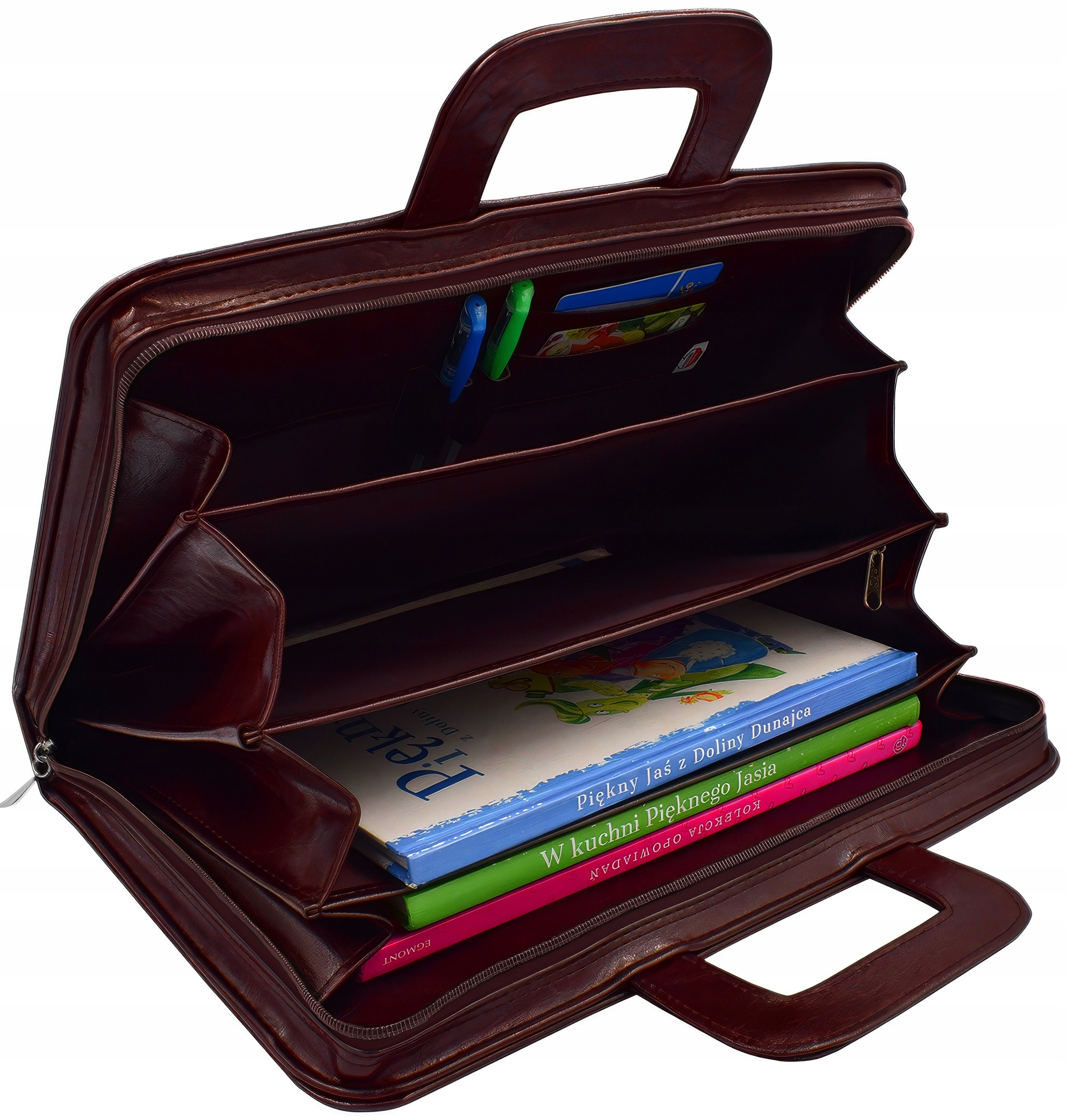 Aktówka Teczka Multi Organizer Biwuar Etui Kierowcy A4 Skórzany Brązowy Pl