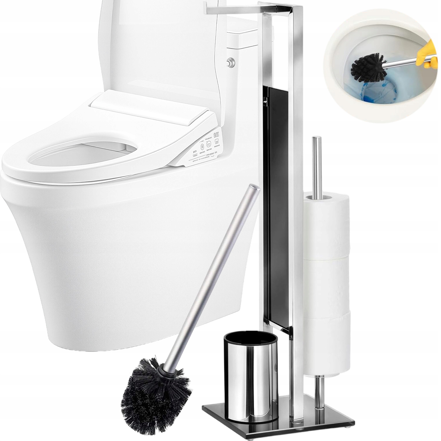 Stojan Na Toaletní Papír Moderní Silikonový Wc Kartáč Černý