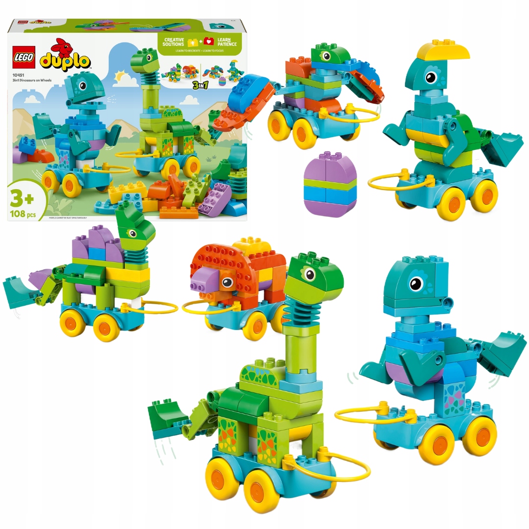 Lego Duplo 10451 3v1 Dinosauři na kolečkách