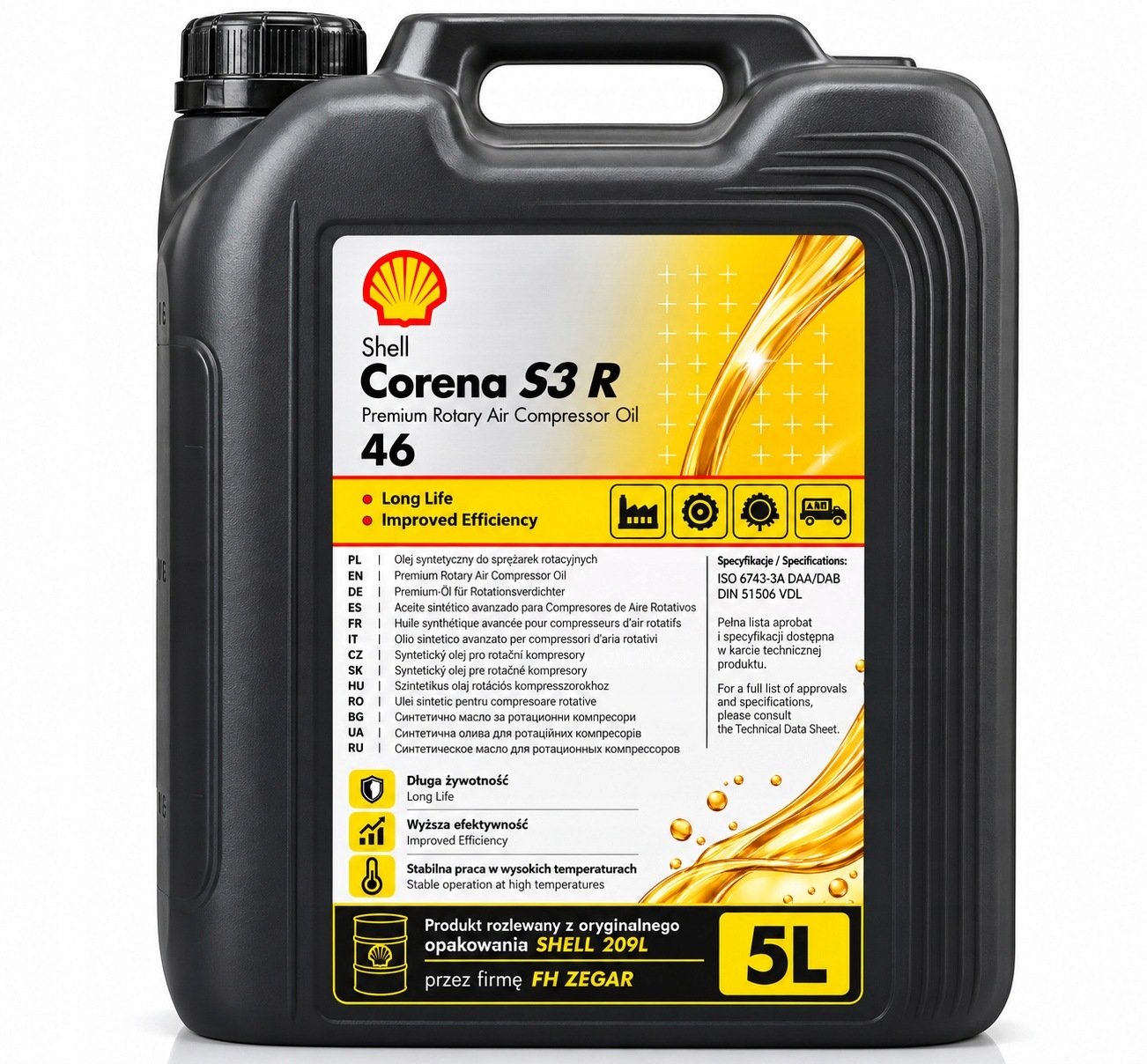 Olej sprężarkowy mineralny Shell Corena S3 R46 5l