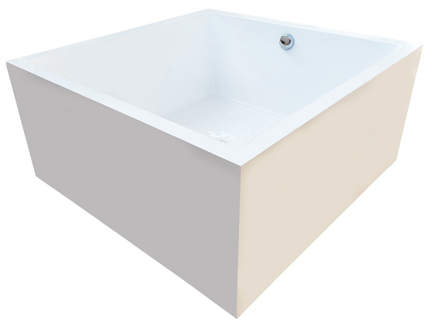 Volně stojící vana čtvercová 130x130 akrylová s přepadem