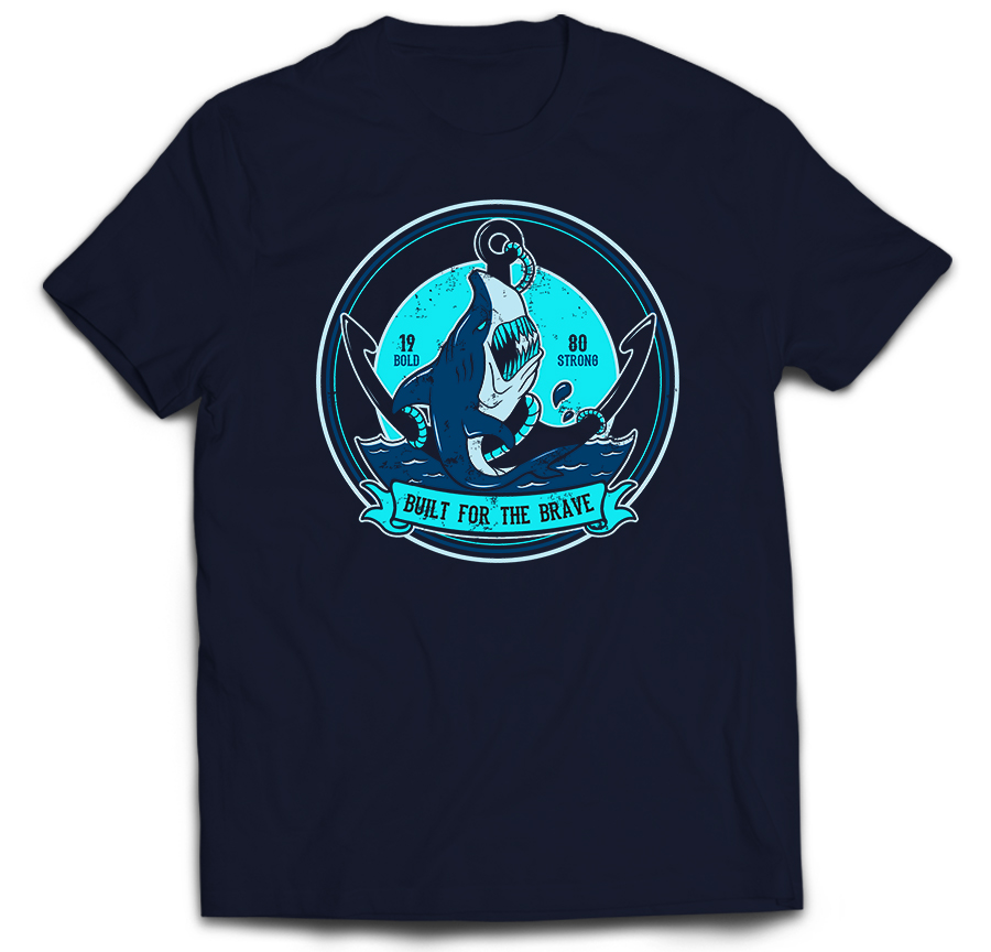 

Tshirt rekin shark kotwica żeglarz marynarz S