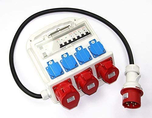 Stavebný rozvádzač Saintech 400 V IP44 16 A 3x400 V 4x230 V na stavbu