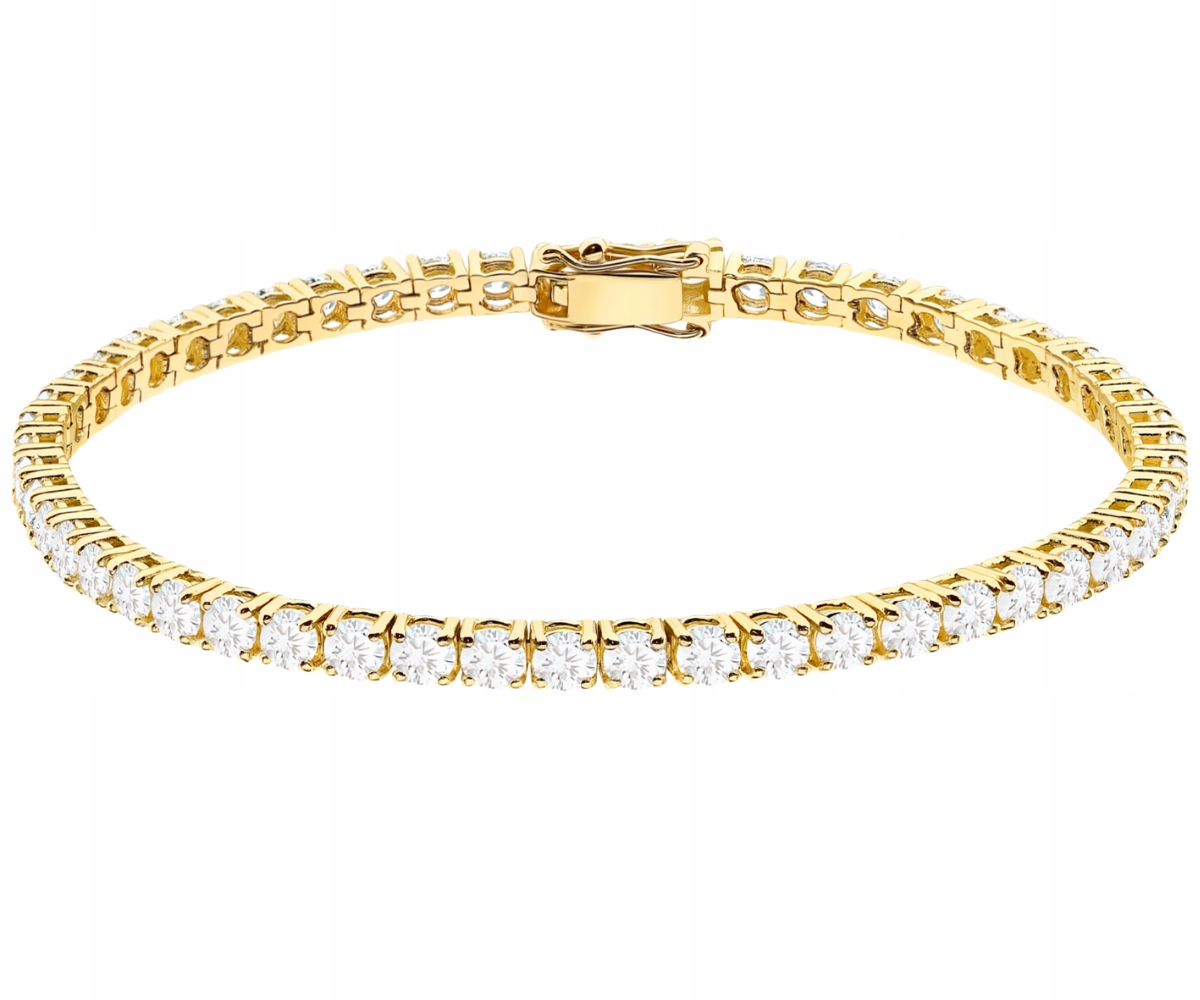 Złota Bransoleta 585 Z Brylantami 6,48 Ct 18 Cm Grawer