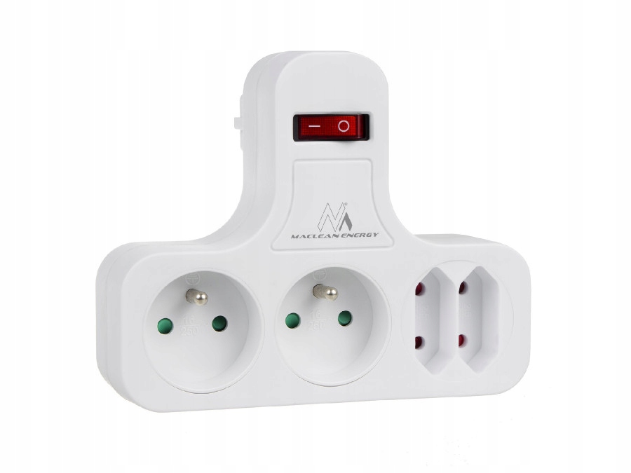 

Rozgałęźnik Złodziejka 4 gniazda Wyłącznik płaskie