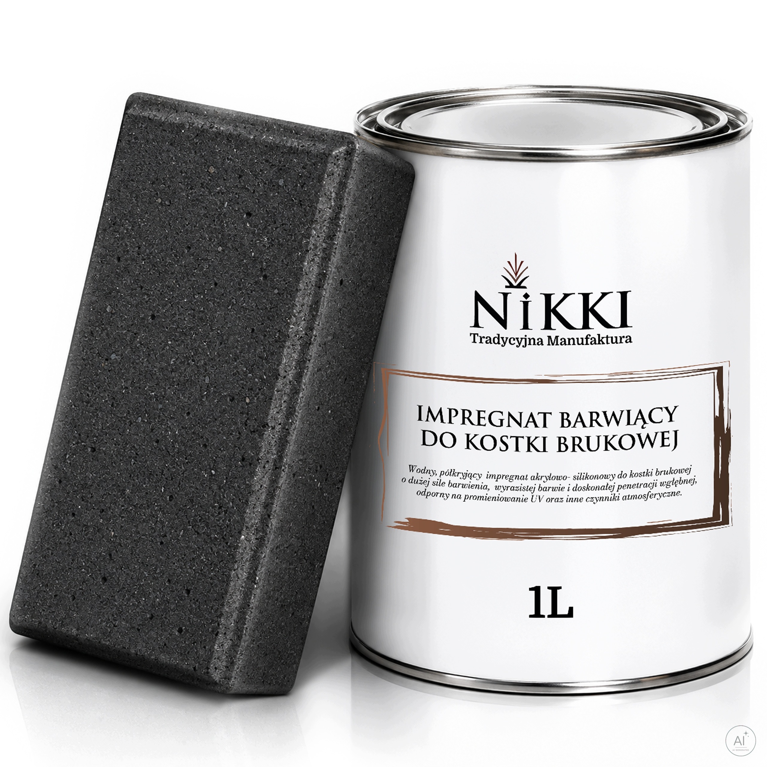Impregnat Barwiący Do Kostki Brukowej Cegły Betonu Czarny RAL9005 1L