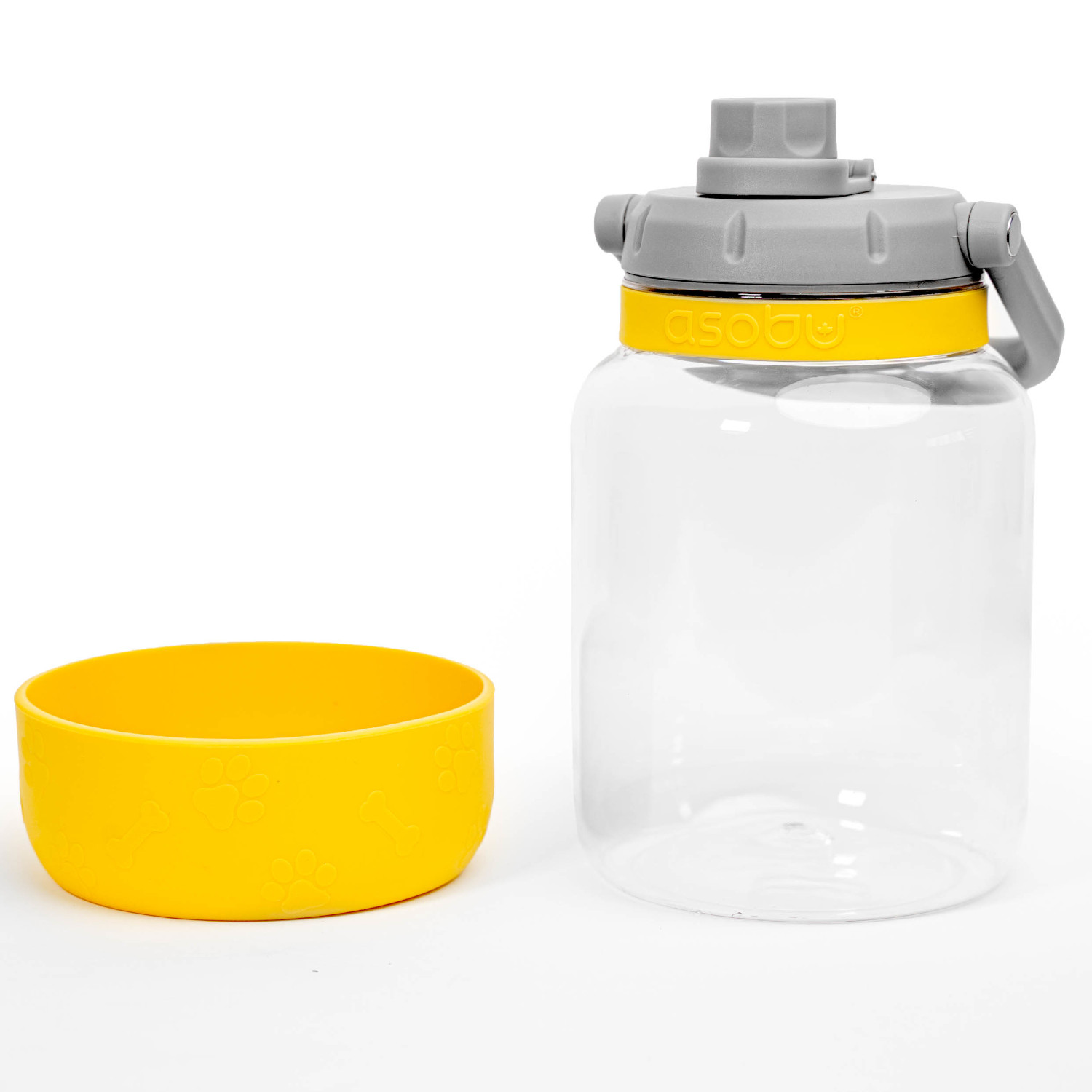 Butelka na wodę z miską dla psa THE BARKELY MUSTARD, 1,48L ASOBU Marka Asobu