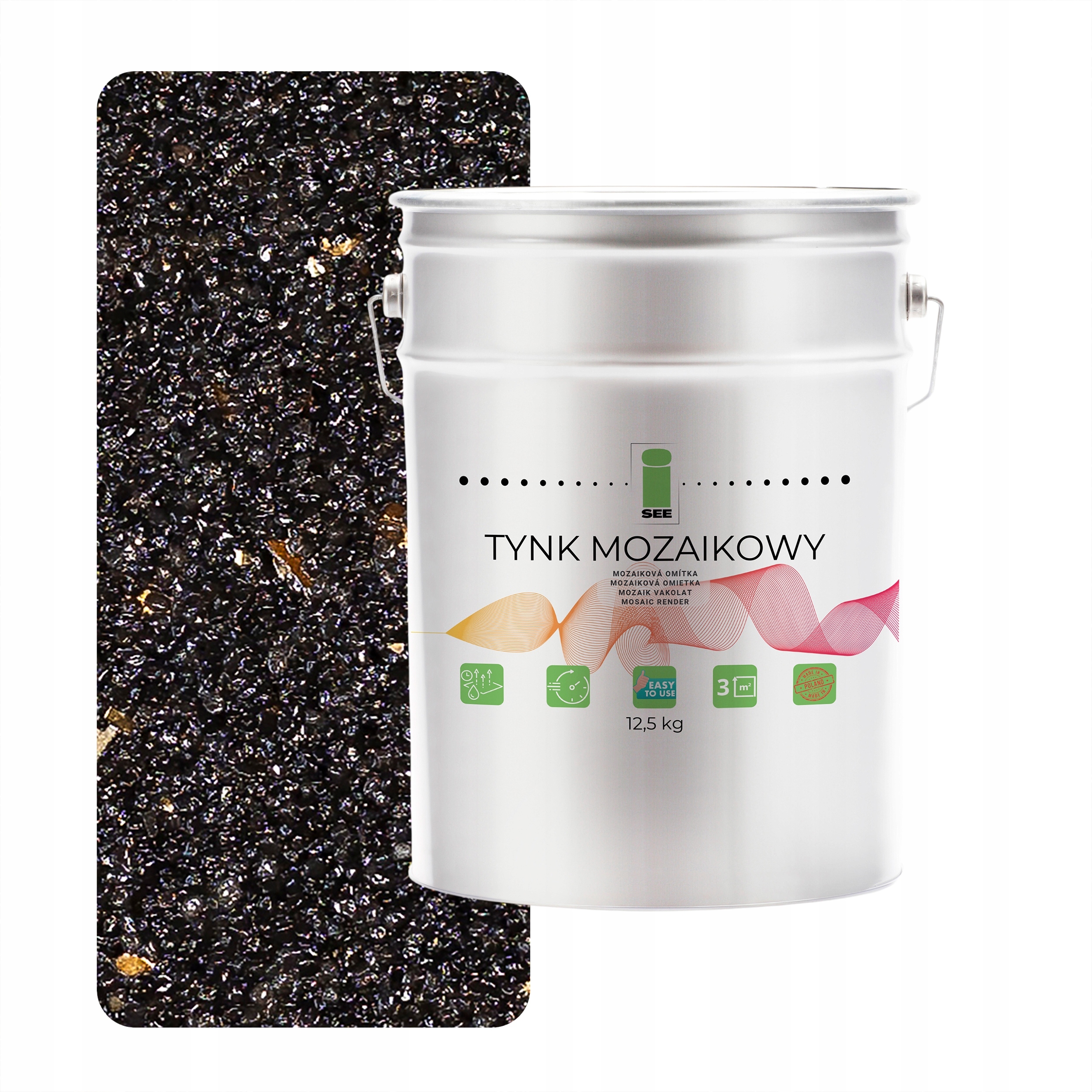 Mozaiková omítka Marmolit s Mikou Černá Pryskyřice 12,5KG Mrazuvzdorná M14