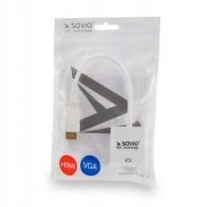 Adapter Savio CL-27/B Hdmi M D-Sub Vga F 0,10m kolor biały