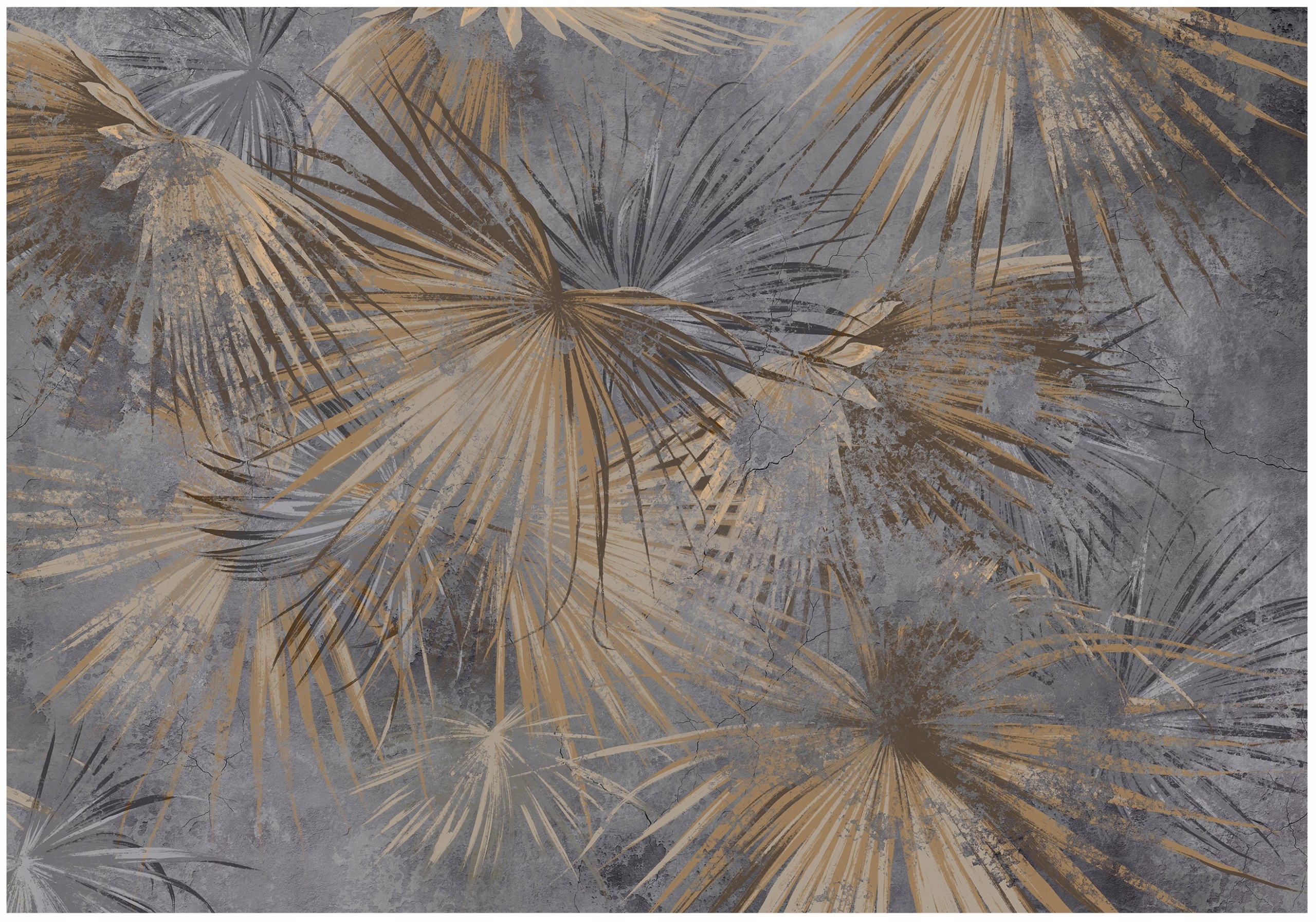 Fototapeta Na Flizeline Listy Na Betóne Béžová Na Stenu 350x250