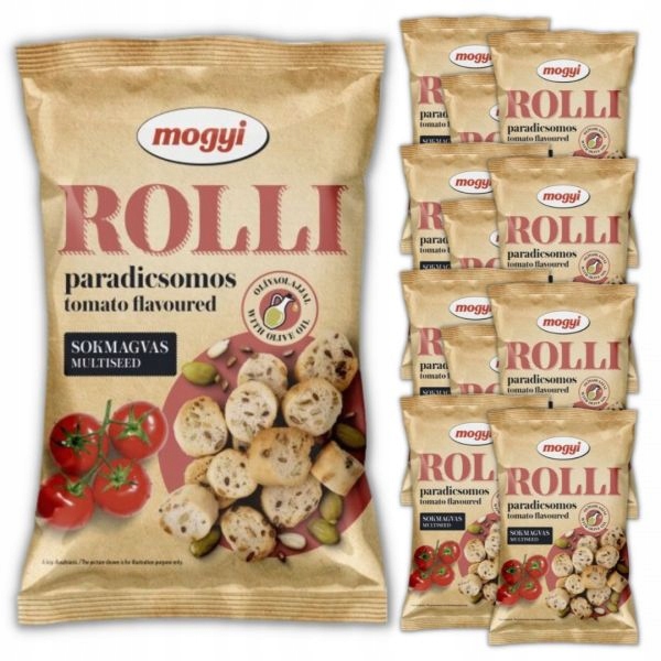 Grzanki Rolli o smaku pomidorów w oliwie 65 g x 12