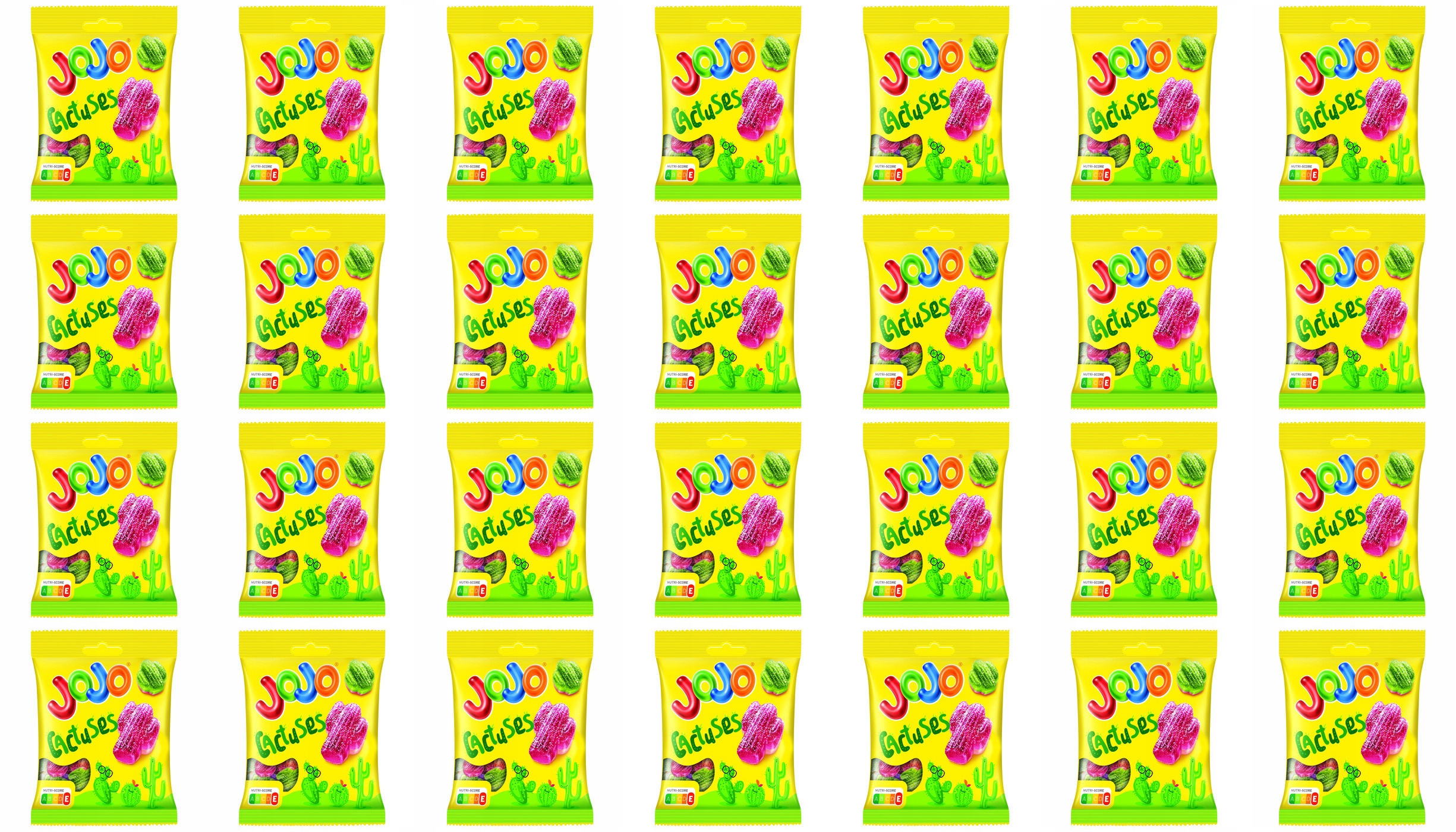 Levně 28 x 80 g Jojo Želé Bonbony Kaktusy Směs ovocných želé Karton