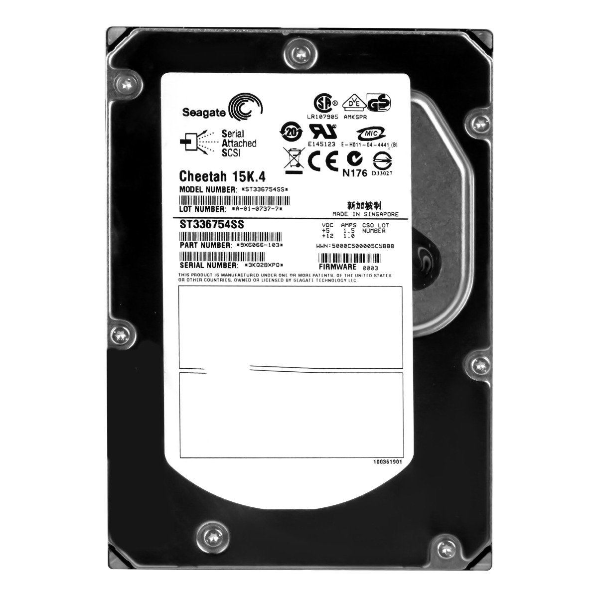 Seagate Cheetah 15K.4 36GB 15K 8MB Sas 3.5'' ST336754SS