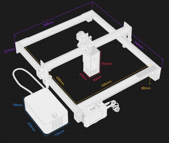 Grawerka Laserowa ATOMSTACK S20 PRO 130W+pum+Pad+R3 PRO Rolka Producent Atomstack