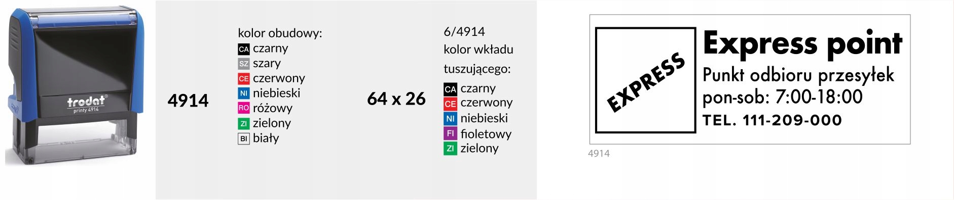 PIECZĄTKA TRODAT PRINTY 4914 CZERWONA + PROJEKT Marka Trodat