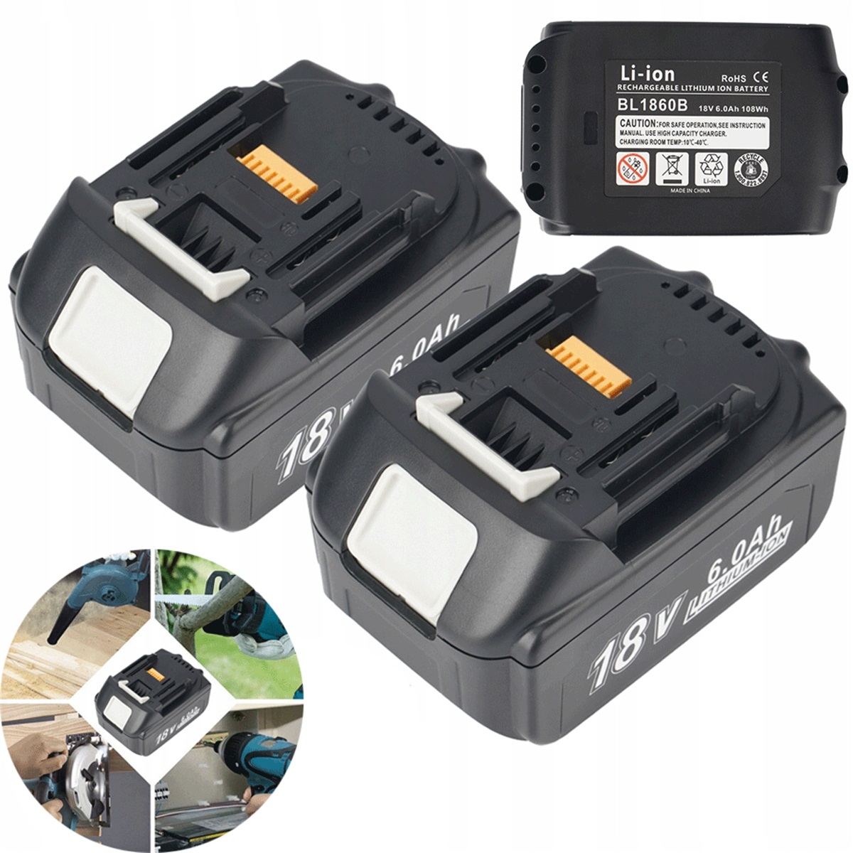 18V Baterie 6000MAH Kompatibilní BL1840 S 6 Vrstvami Ochrany