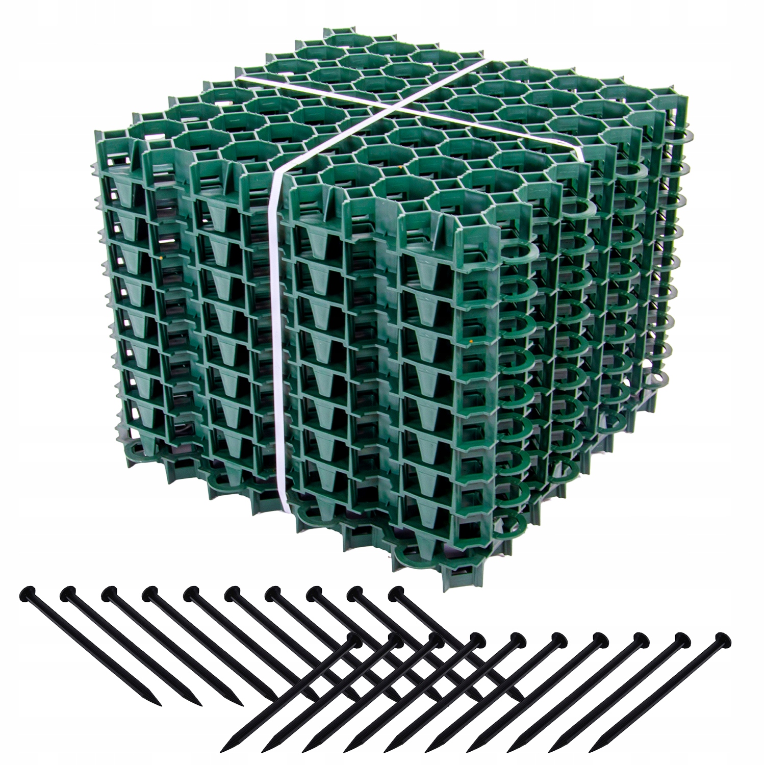 Kratka Parkingowa Trawnikowa ogrodowa Zielona 50x50x4cm Kotwy mocujące