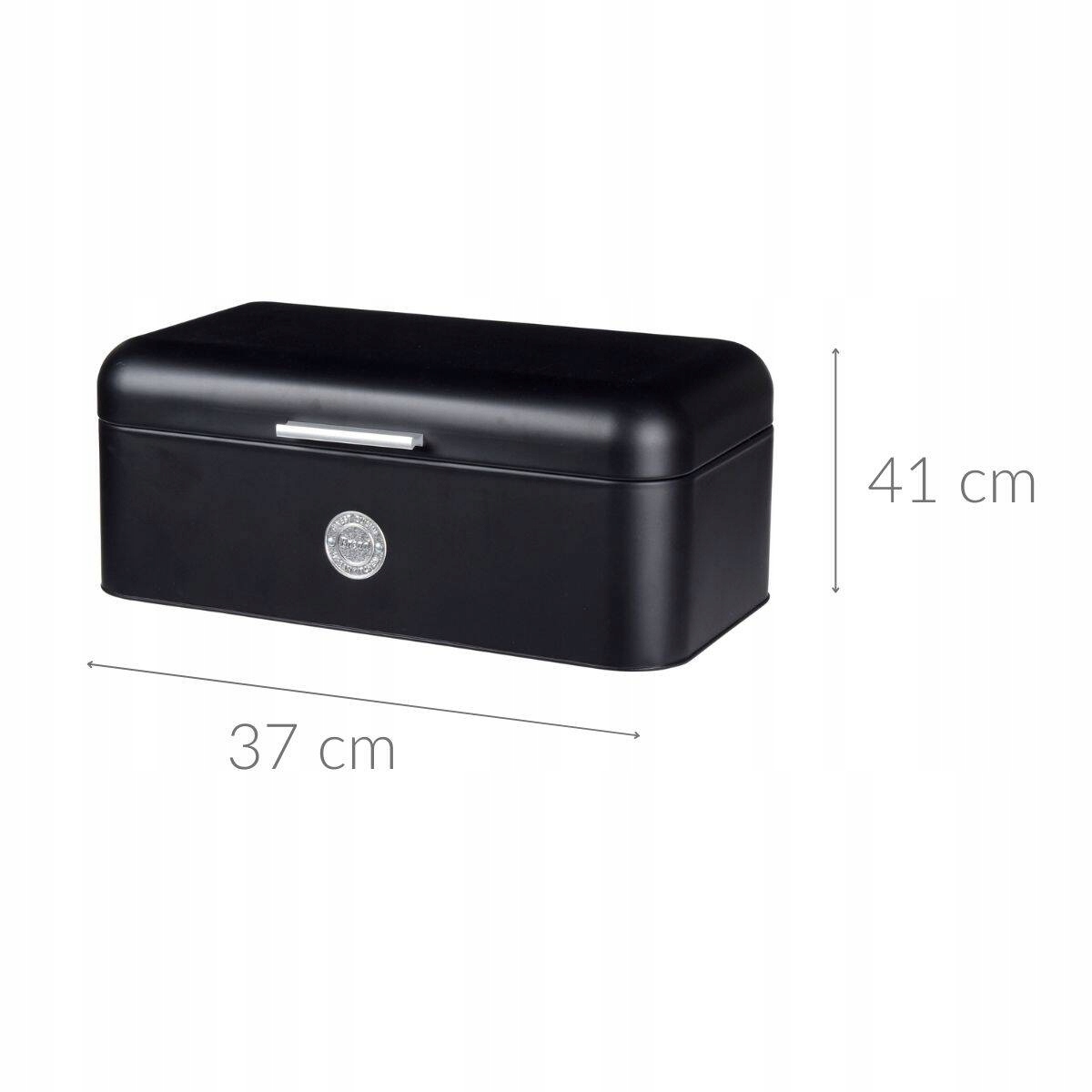 CHLEBAK CZARNY METALOWY DUŻY POJEMNIK NA CHLEB Materiał metal